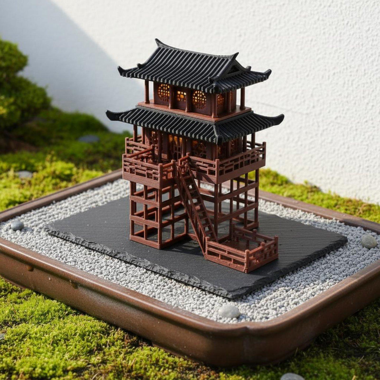 Bonsai Garden Usa - Настольная пластиковая пагода-бонсай для миниатюрного ландшафта,