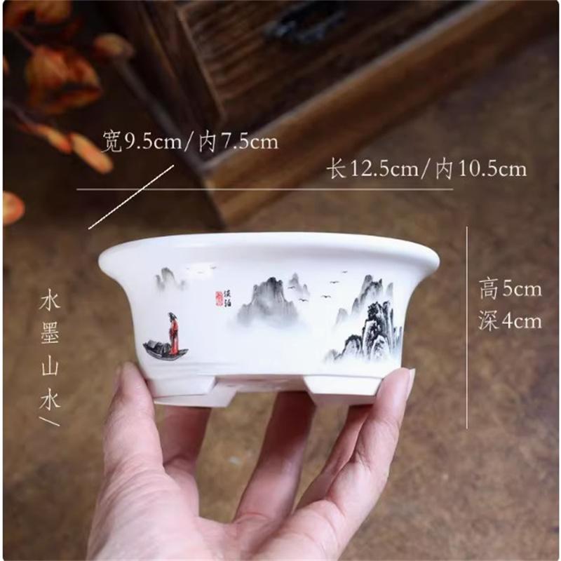 Фарфоровый белый овальный горш – обзор и цена Bonsai Garden Table