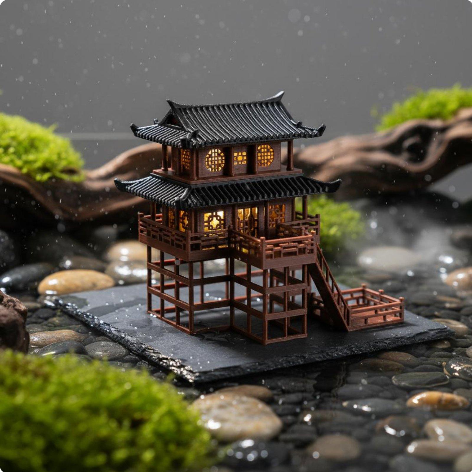 Настольная пластиковая пагода- – обзор и цена Bonsai Garden Usa
